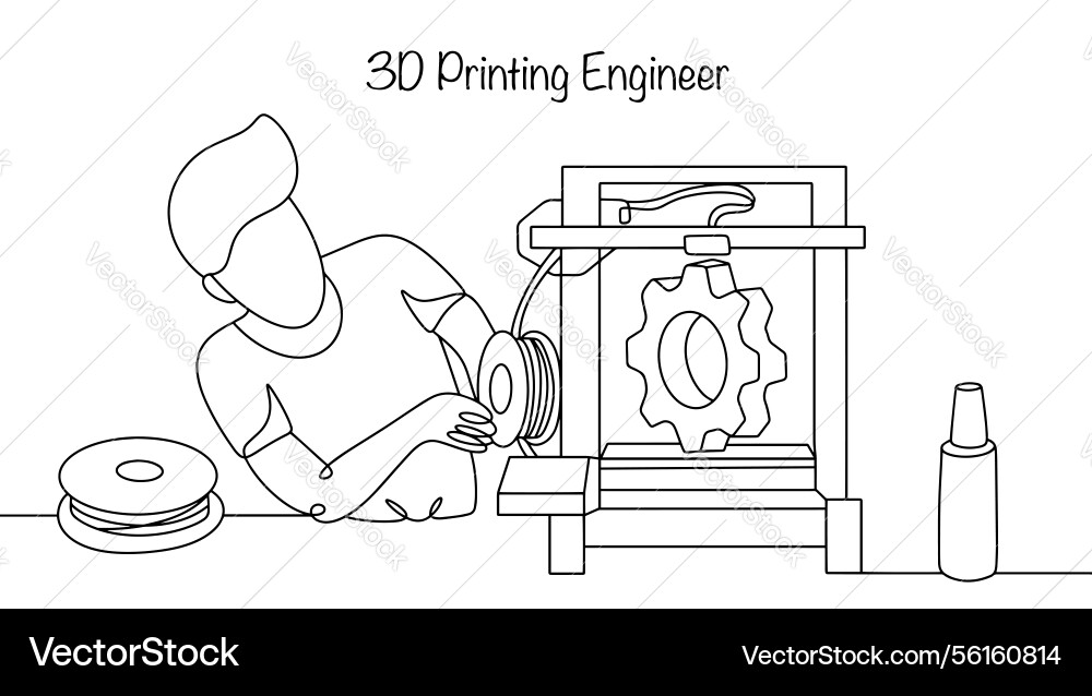 3d printing engineer 3d printing engineer Vector Image