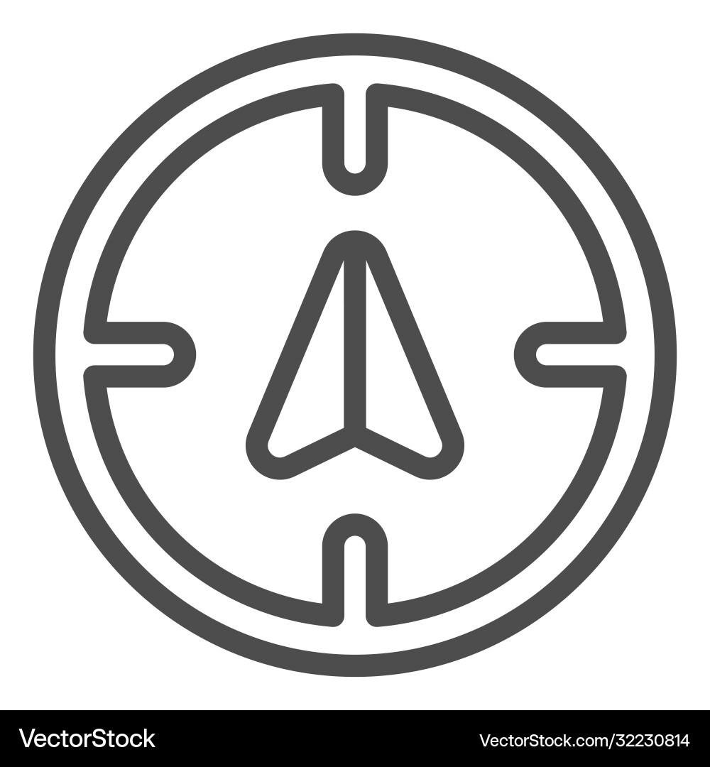 Arrow gps with target line icon navigation Arrow gps with target line icon navigation Vector Image