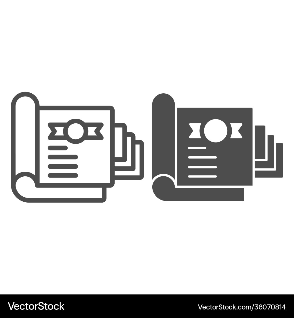 Document for shareholder line and solid icon Document for shareholder line and solid icon vector image