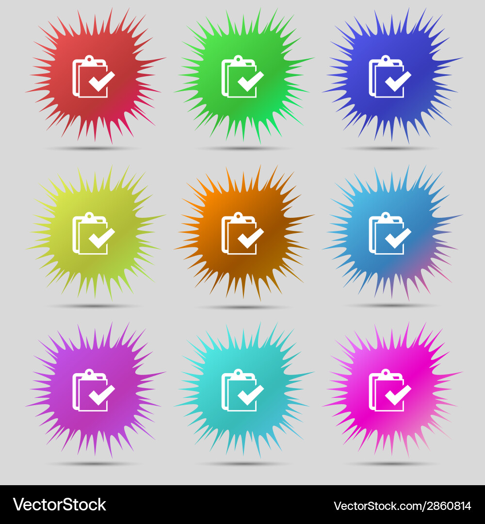Edit document sign icon set colour button modern Vector Image