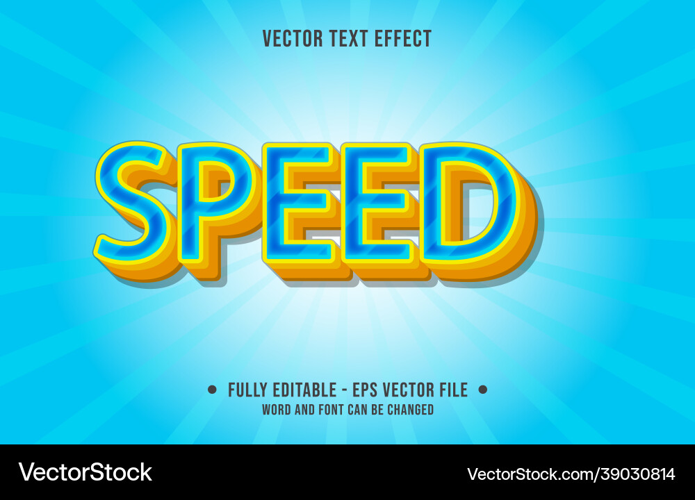 Editable text effect gradient style speed vector image