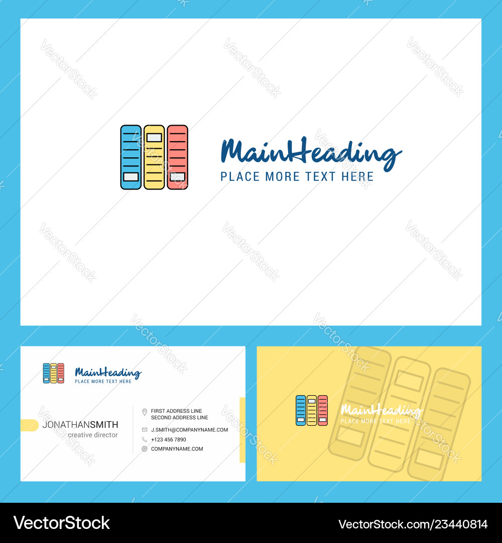 Files logo design with tagline front and back Files logo design with tagline front and back vector image