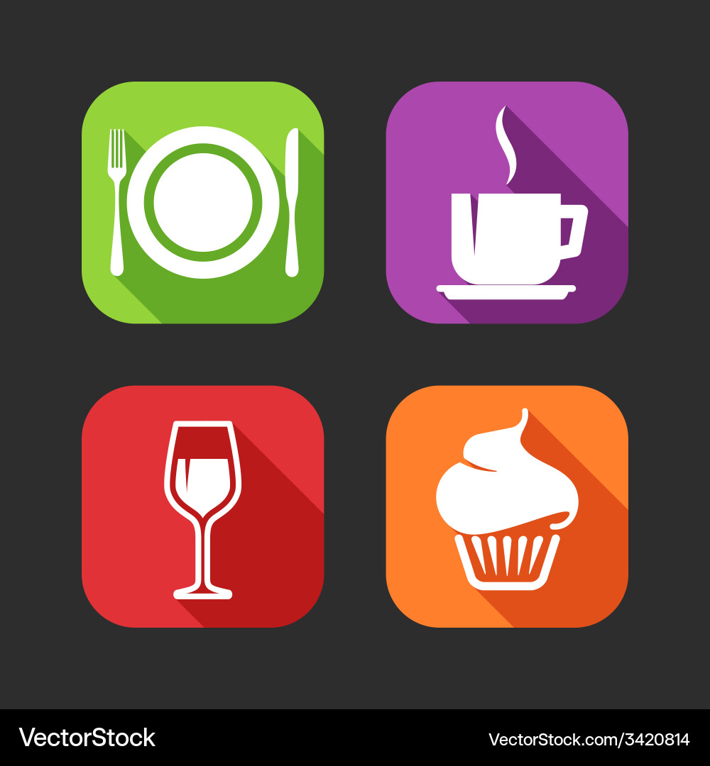 Flat icons for web and mobile applications vector image