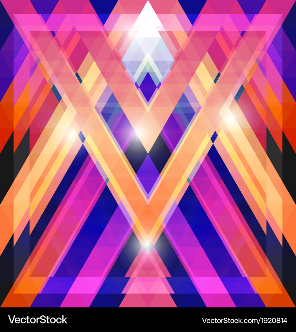 Geometric shining pattern with triangles vector image