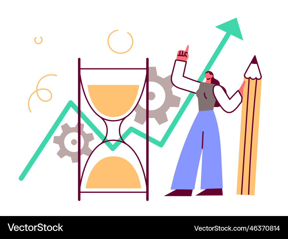 Growth as a function of time management Growth as a function of time management vector image