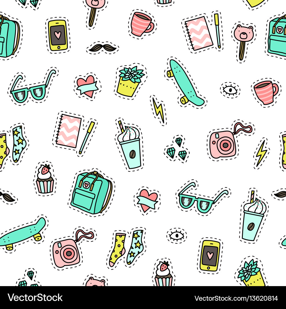 Hipster Objects Pattern vector image