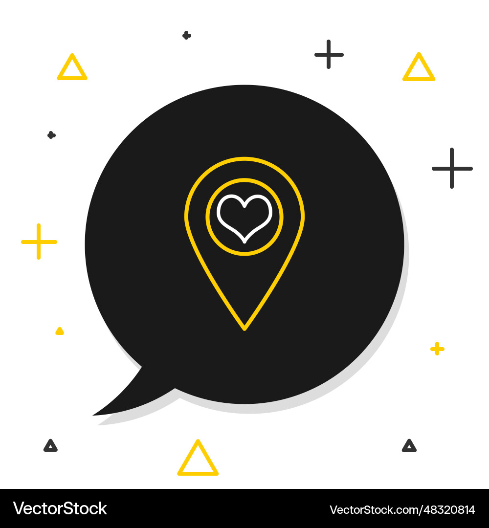 Line map pointer with heart icon isolated Vector Image