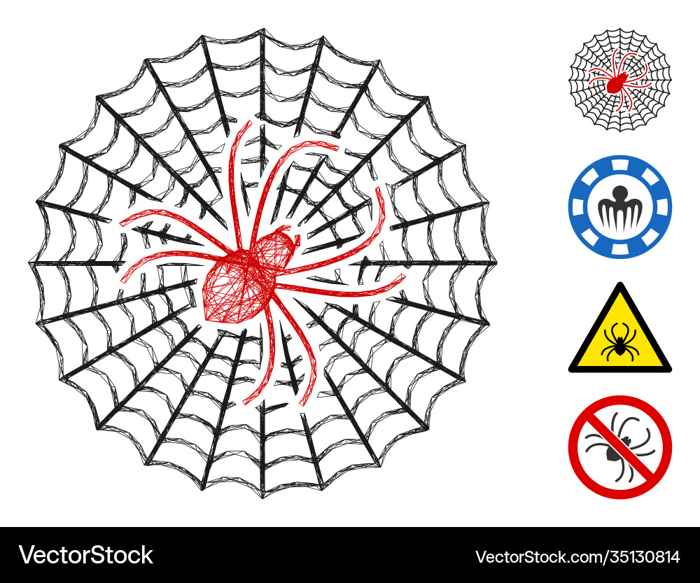 Linear spider net mesh Linear spider net mesh vector image
