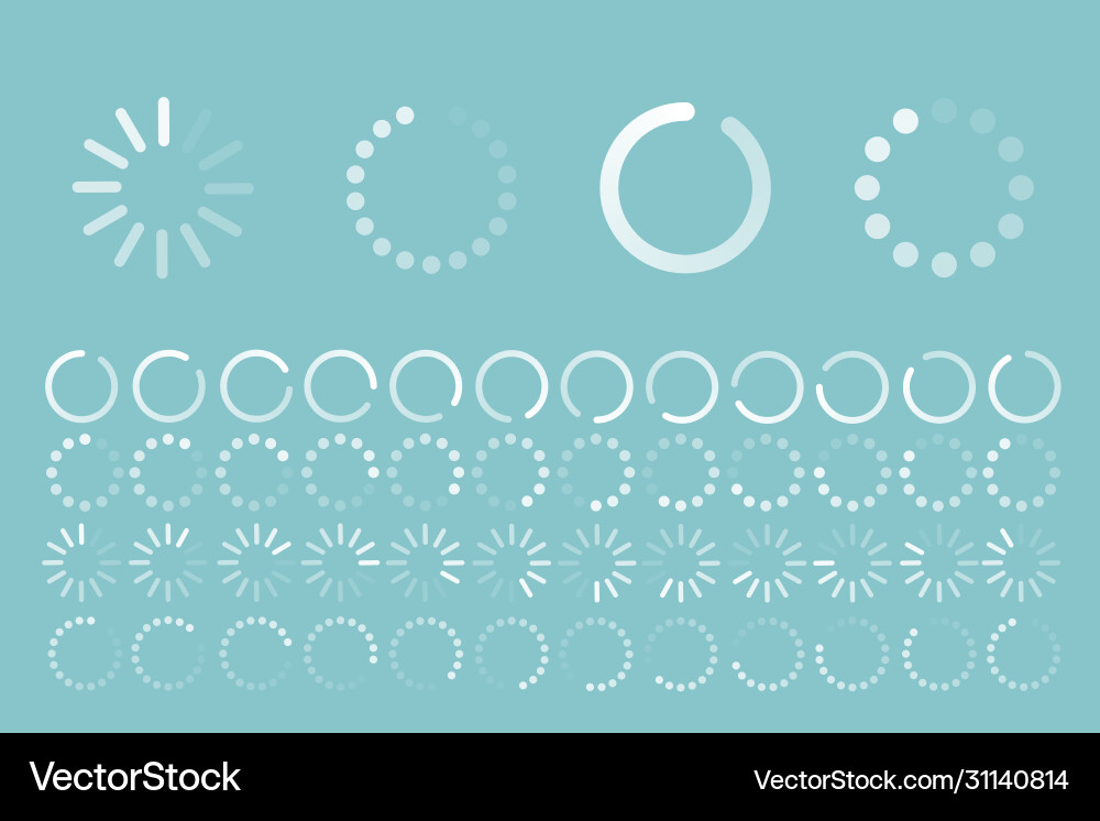 Load progress circle bar symbol set Vector Image