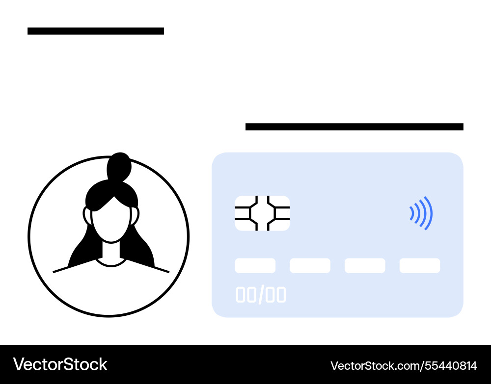 Minimalistic id verification concept with profile Minimalistic id verification concept with profile vector image