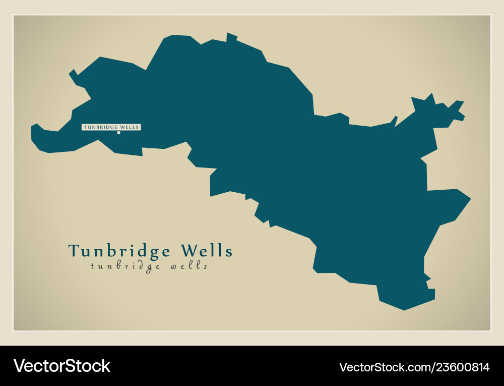 Modern map - tunbridge wells district uk Modern map - tunbridge wells district uk vector image