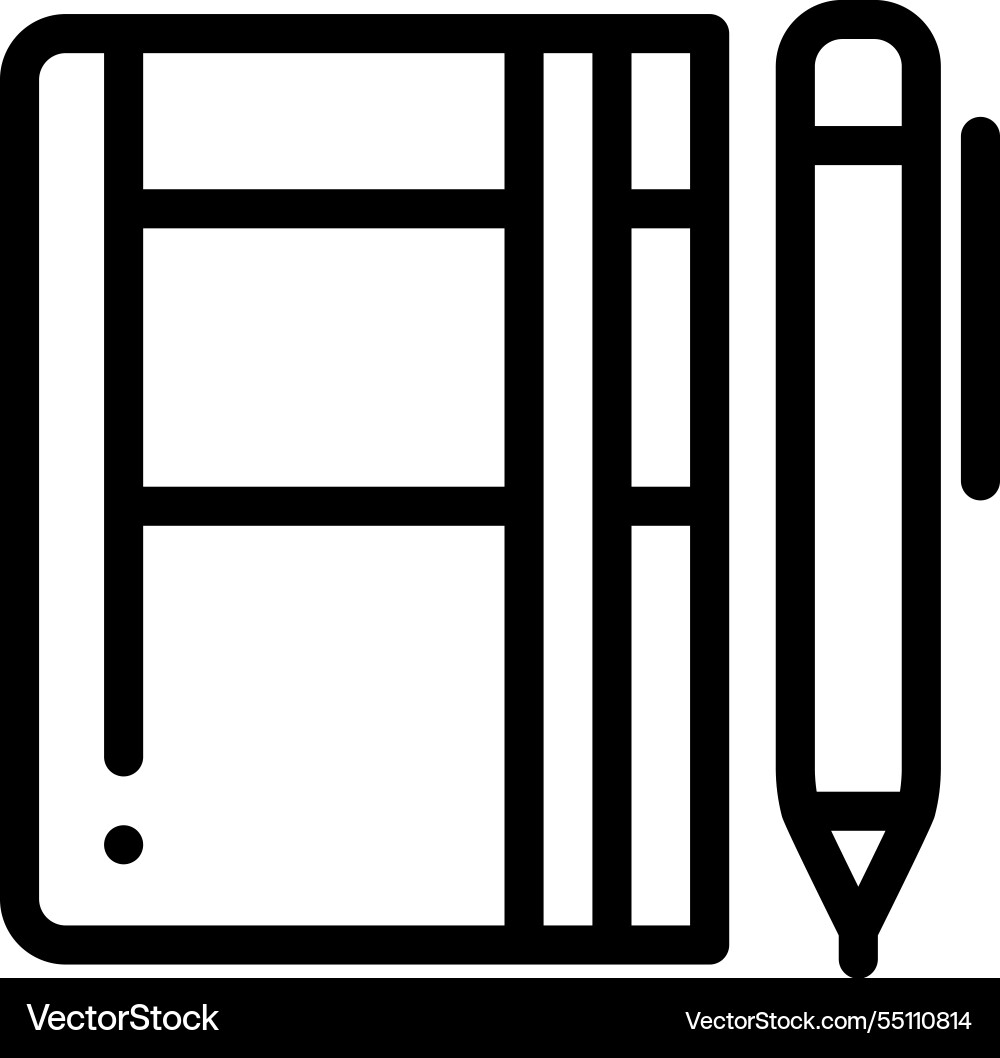 Notebook icon thin linear style design isolated Notebook icon thin linear style design isolated vector image