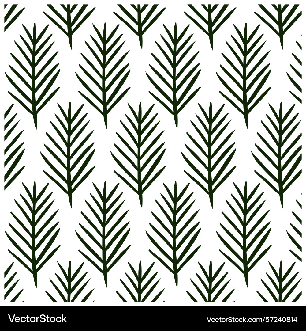 Pine tree branch seamless pattern graphic line Pine tree branch seamless pattern graphic line vector image