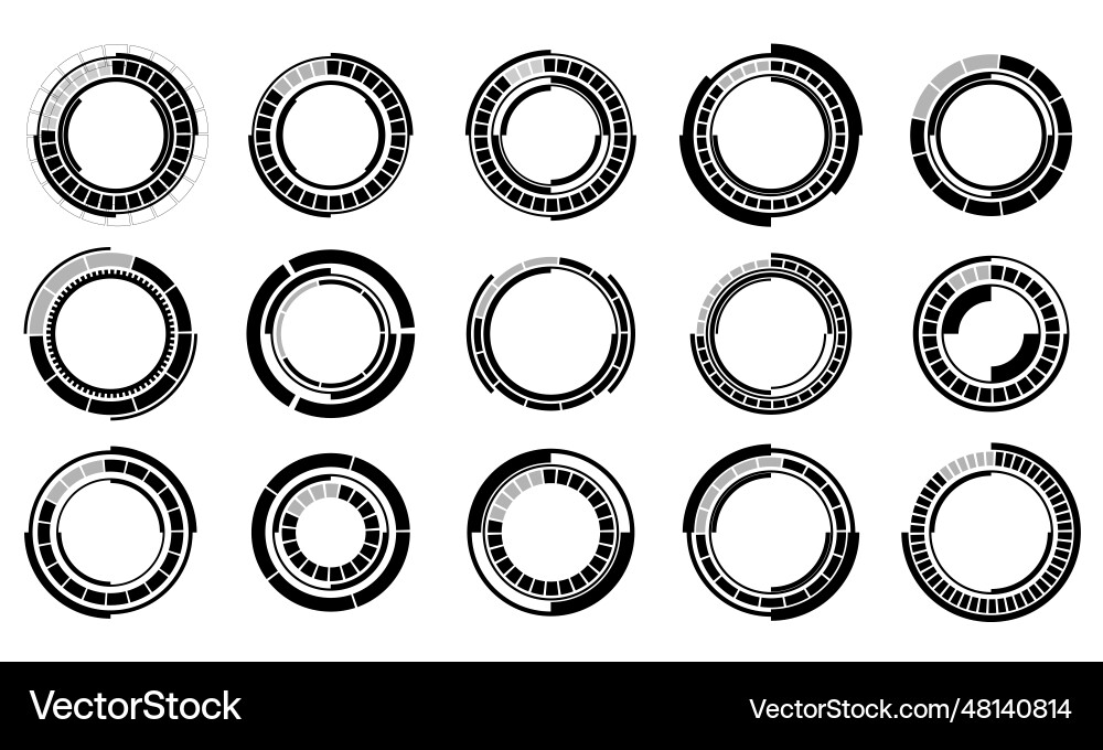 Sci-Fi Circle User Interface Elements vector image
