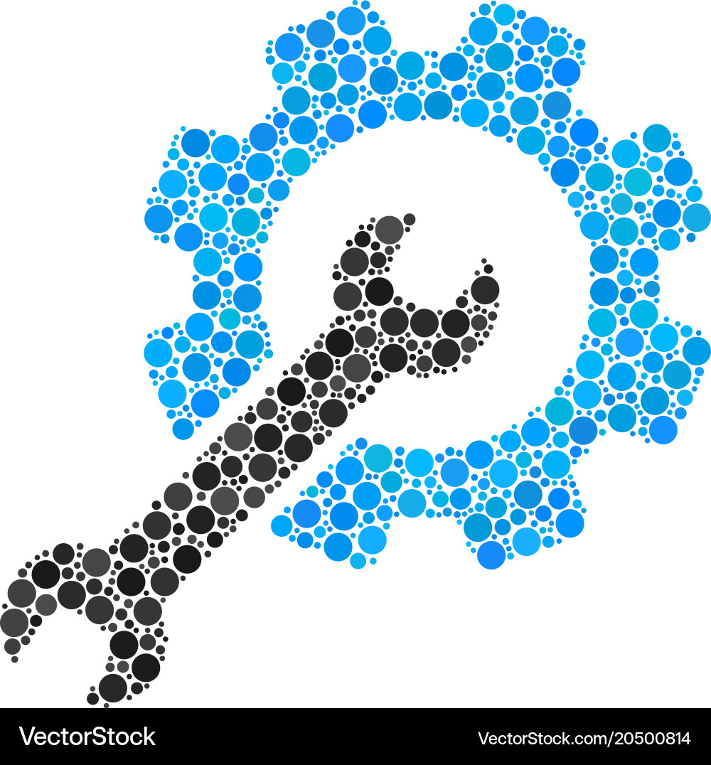Setup tools composition of dots vector image