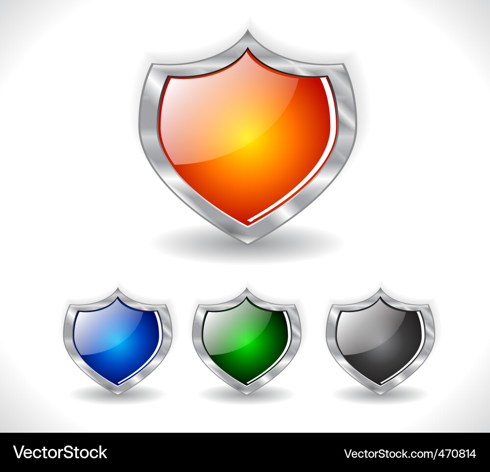 Shield Button Set vector image