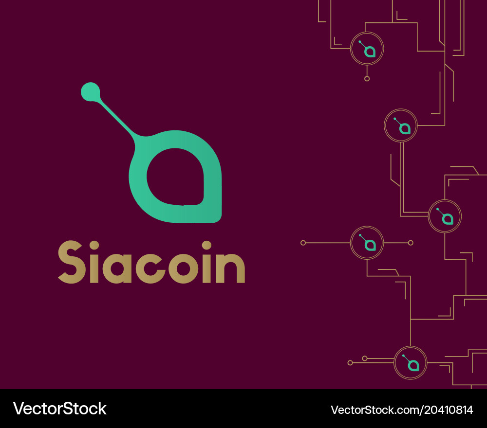 Siacoin blockchain cryptocurrency circuit network Vector Image