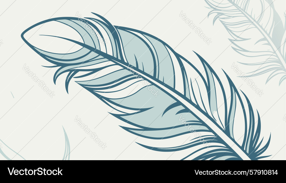 Simple feather with soft shading design Vector Image