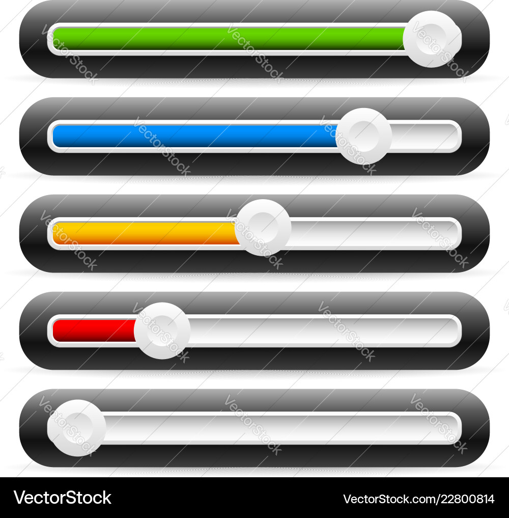 Slider adjuster interface elements horizontal Slider adjuster interface elements horizontal vector image
