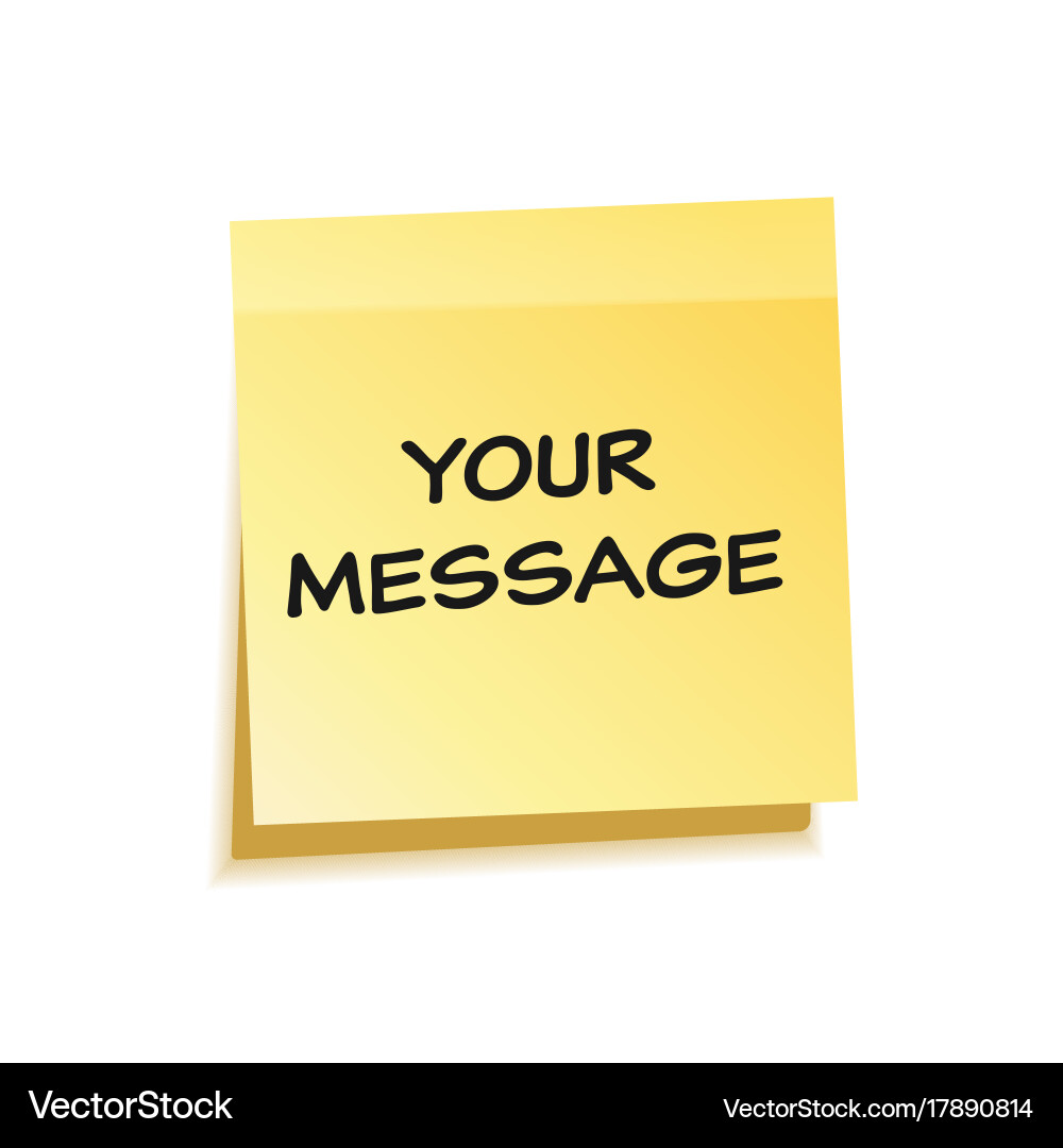 Sticky note with text and shadow isolated vector image