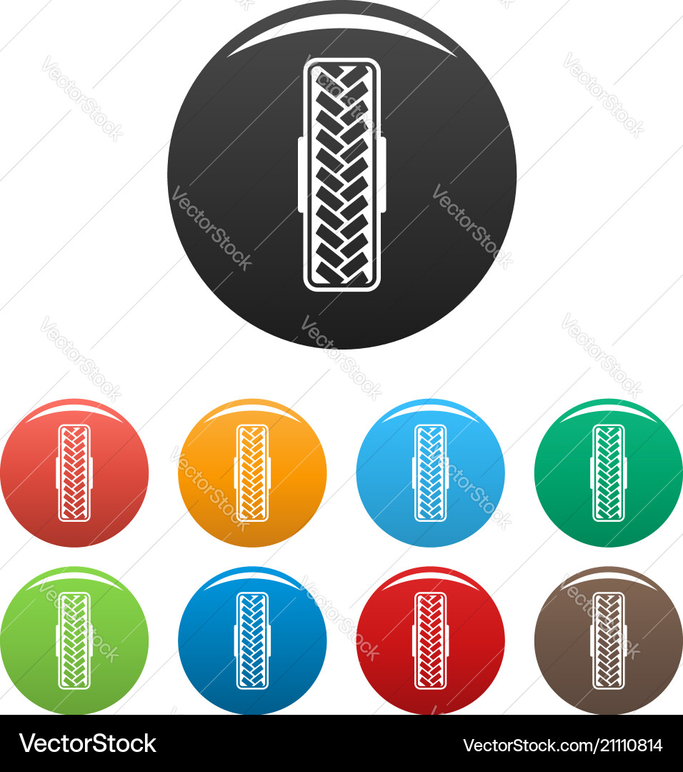 Tread pattern icons set color Vector Image