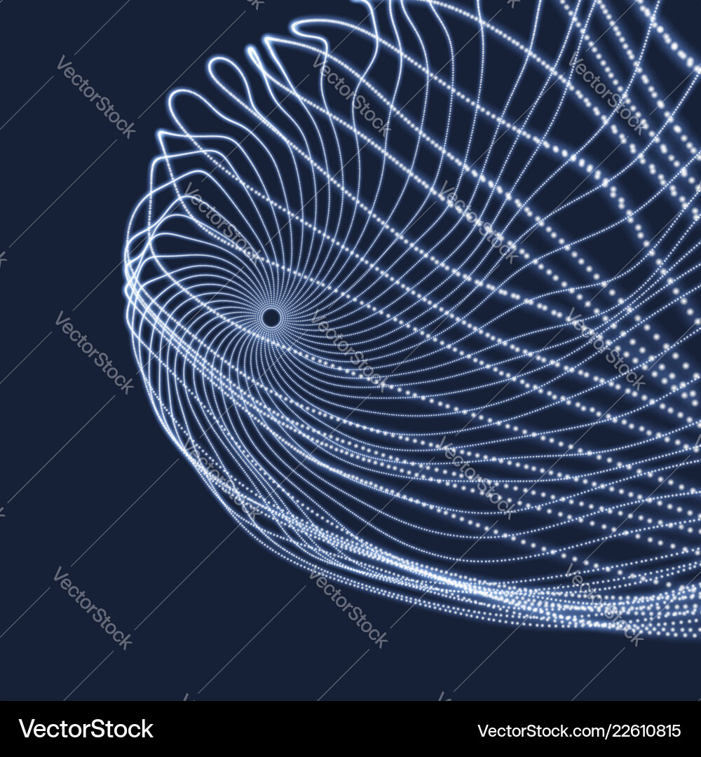 Array with dynamic particles 3d technology style Array with dynamic particles 3d technology style Vector Image