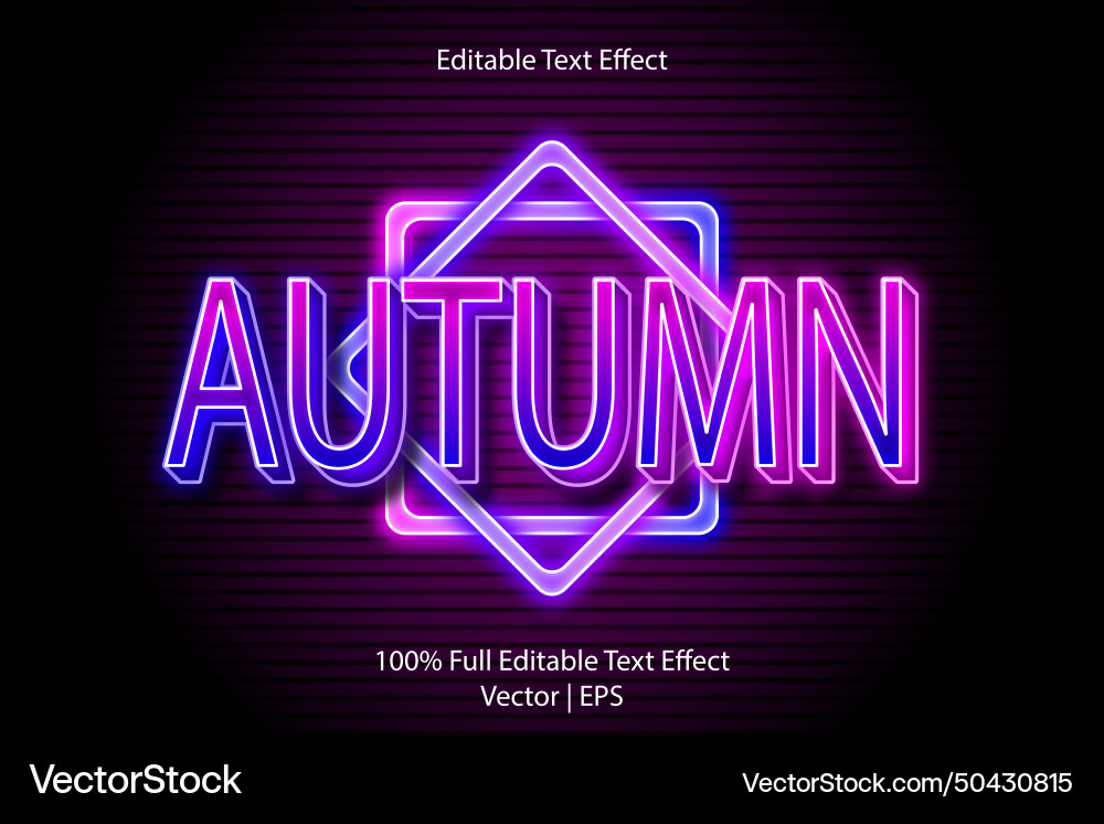 Autumn editable text effect 3 dimension emboss Autumn editable text effect 3 dimension emboss vector image
