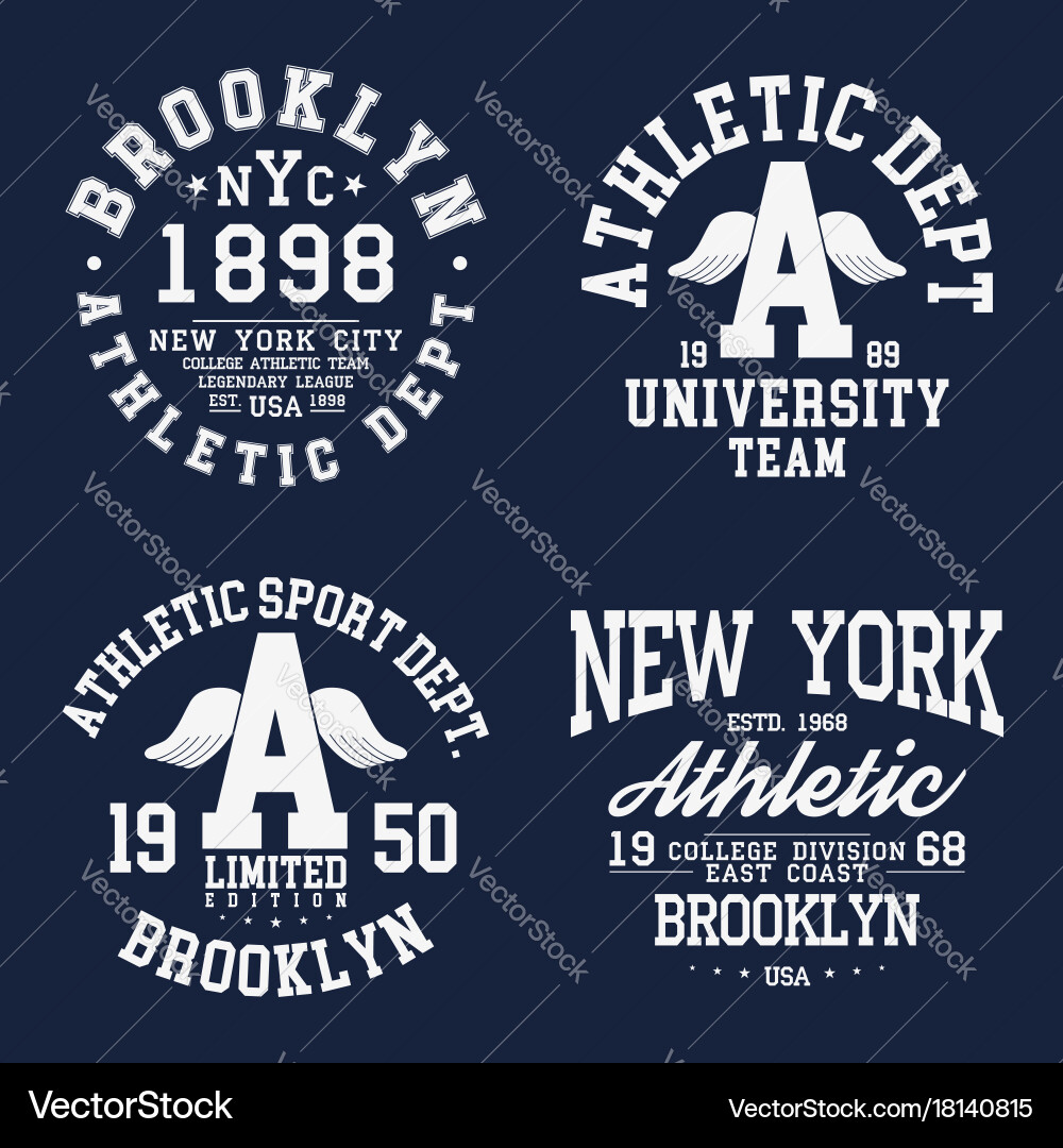 Brooklyn & NYC Typography Badges Vector Image