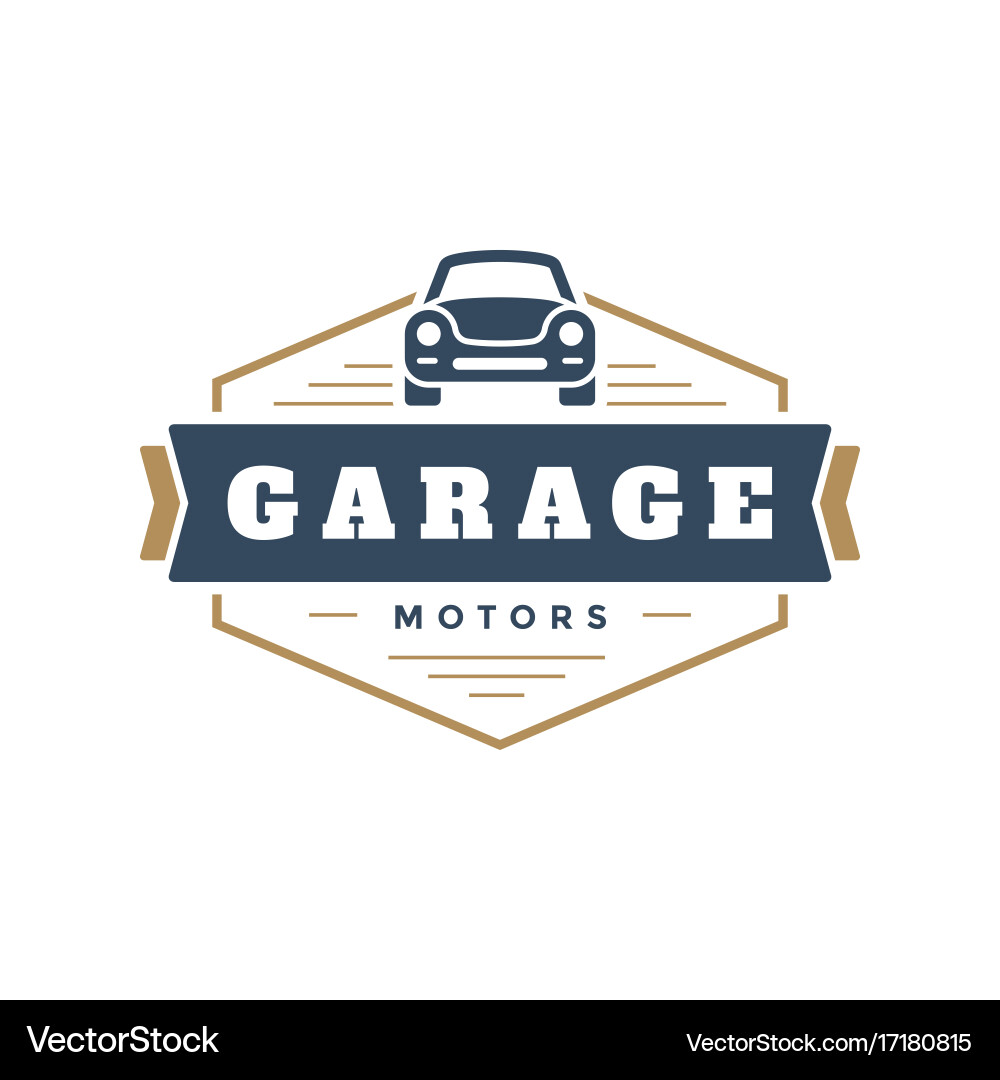 Classic car logo template design element Vector Image