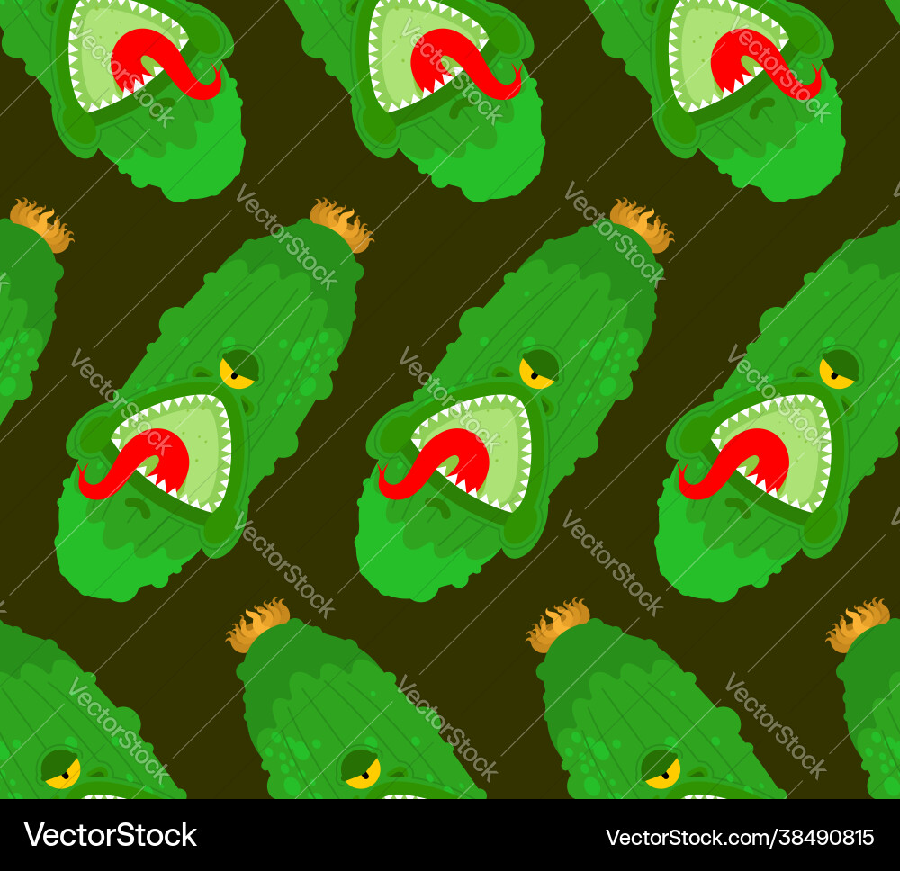 Cucumber monster pattern seamless gmo mutant Vector Image