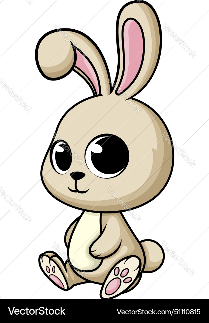 Cute baby bunny cartoon clip art Royalty Free Vector Image