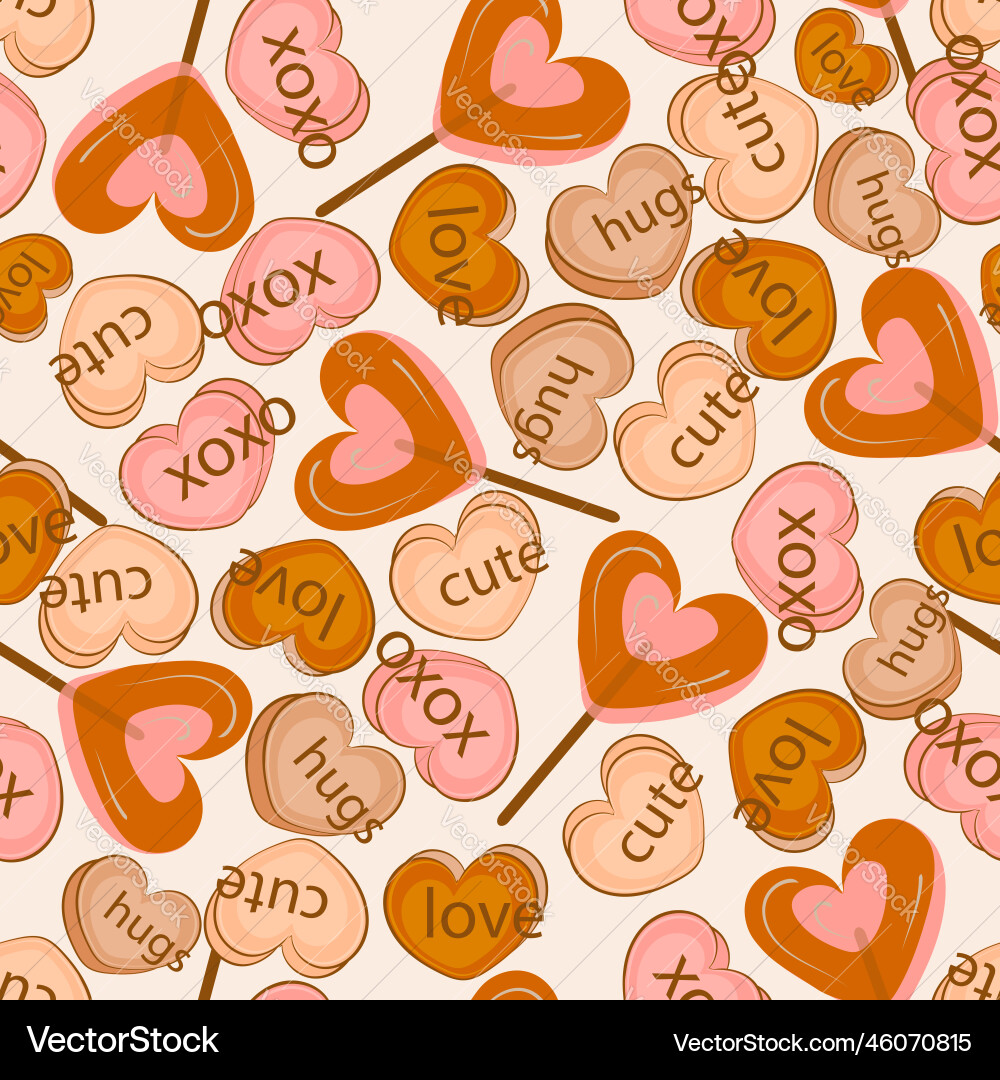 Cute heart shape seamless pattern design for print vector image