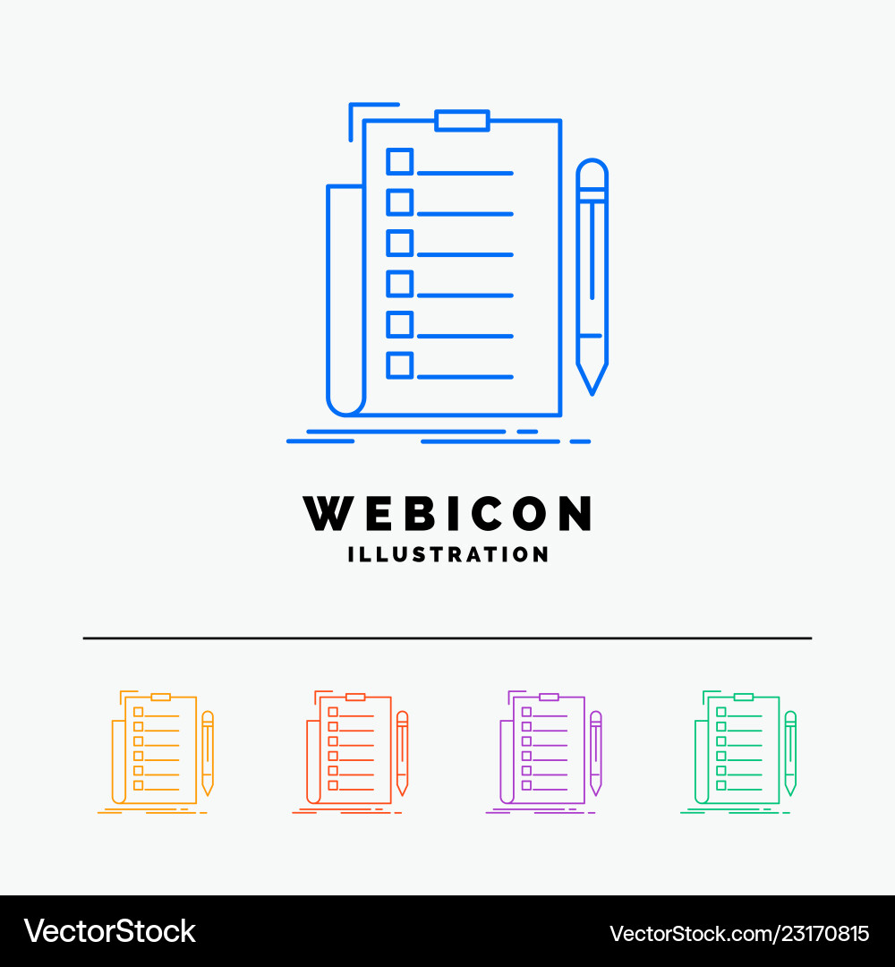 Expertise checklist check list document 5 color Expertise checklist check list document 5 color Vector Image