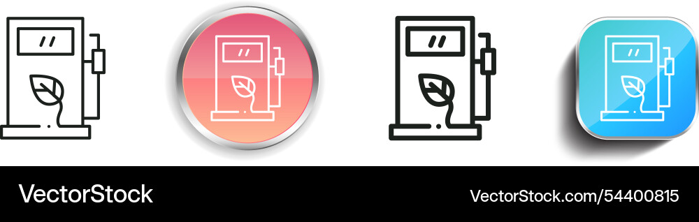Gas icon thin linear regular and button style Gas icon thin linear regular and button style Vector Image
