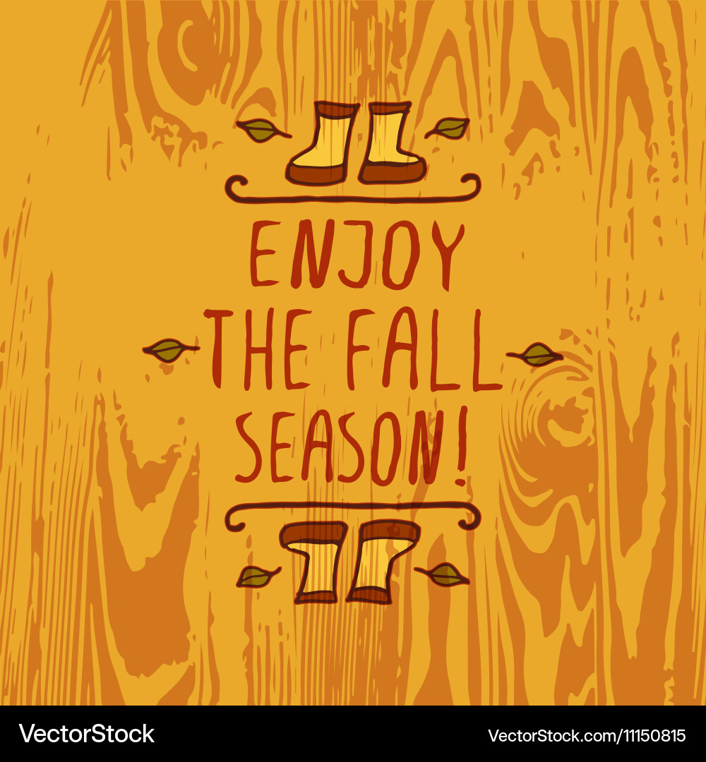 Handdrawn autumn element with text vector image