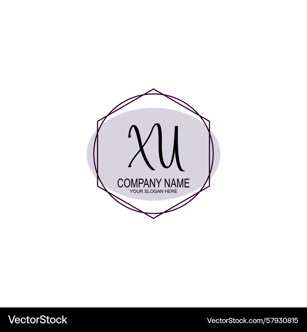 Handwriting logo concepts with initial xu Vector Image