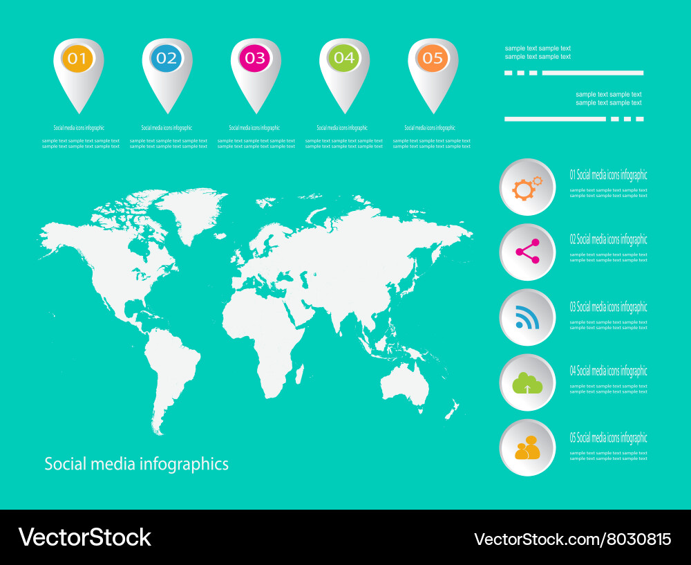 Infographic elements color set vector image