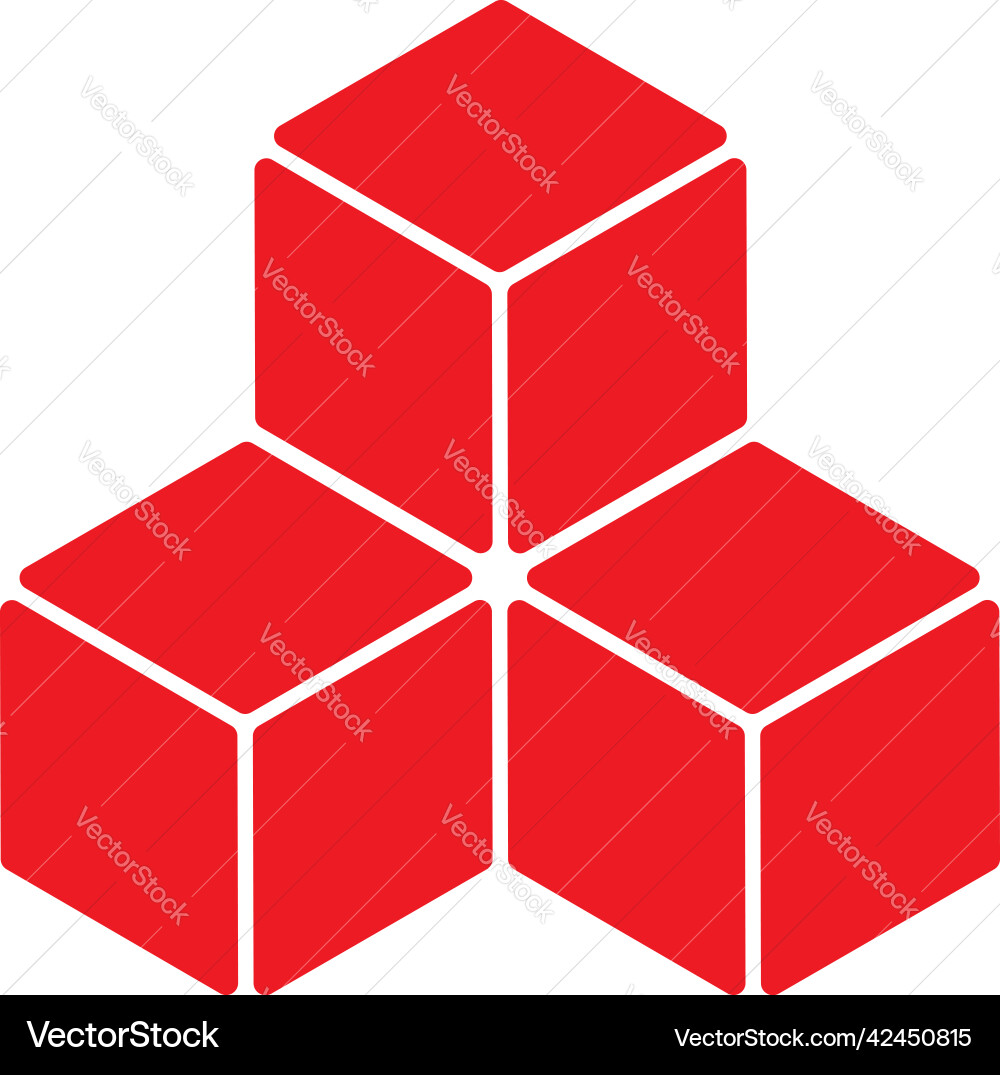 Isometric cube element icon cubist abstract 3d Isometric cube element icon cubist abstract 3d Vector Image