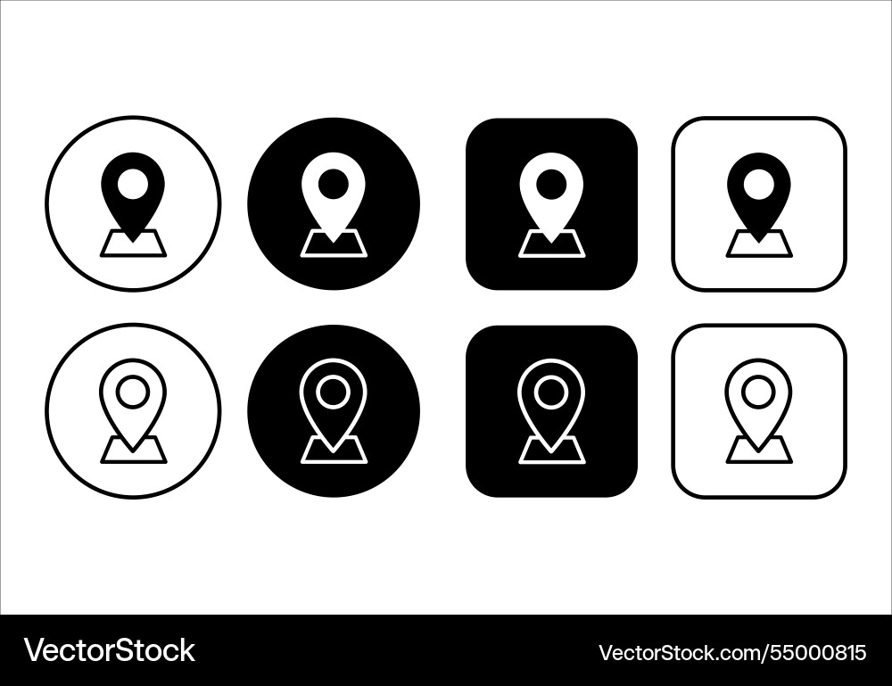 Location pin icon set simple map icons address Location pin icon set simple map icons address vector image