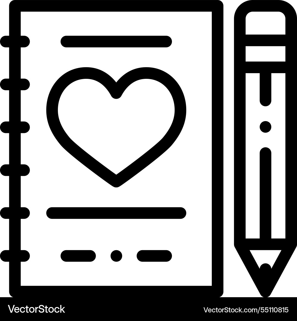 Notebook icon thin linear style design isolated Notebook icon thin linear style design isolated vector image