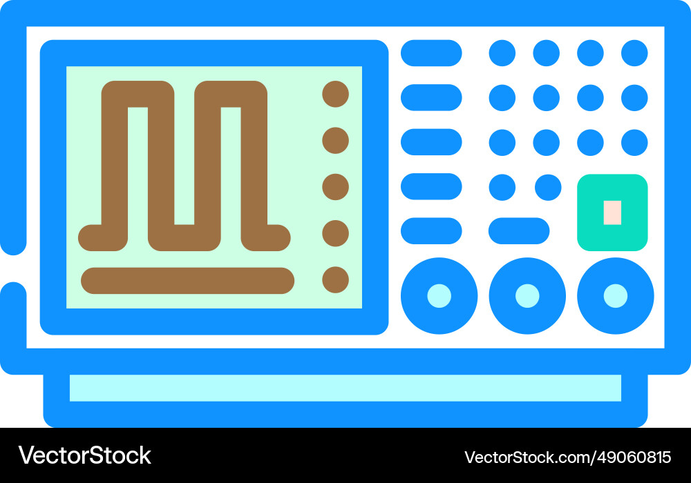 Oscilloscope analysis electronics color icon Vector Image