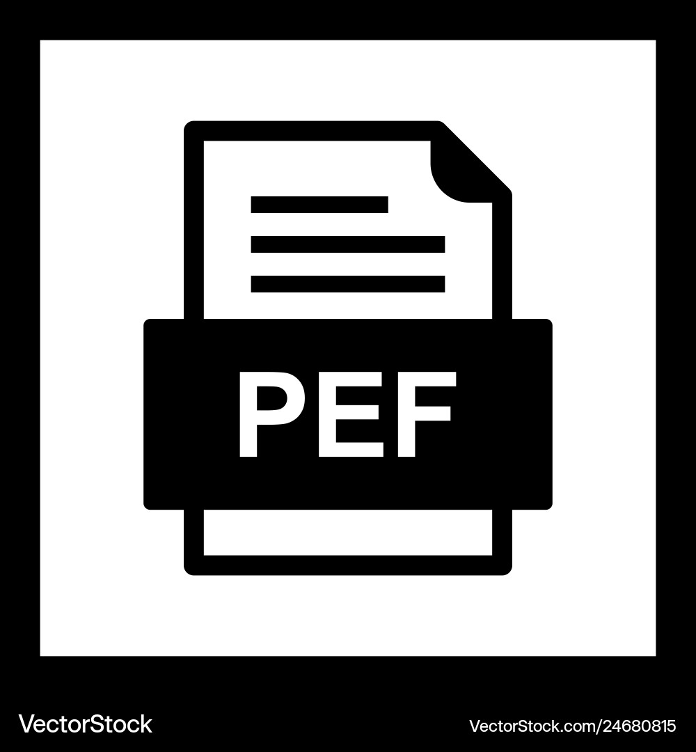 Pef file document icon vector image