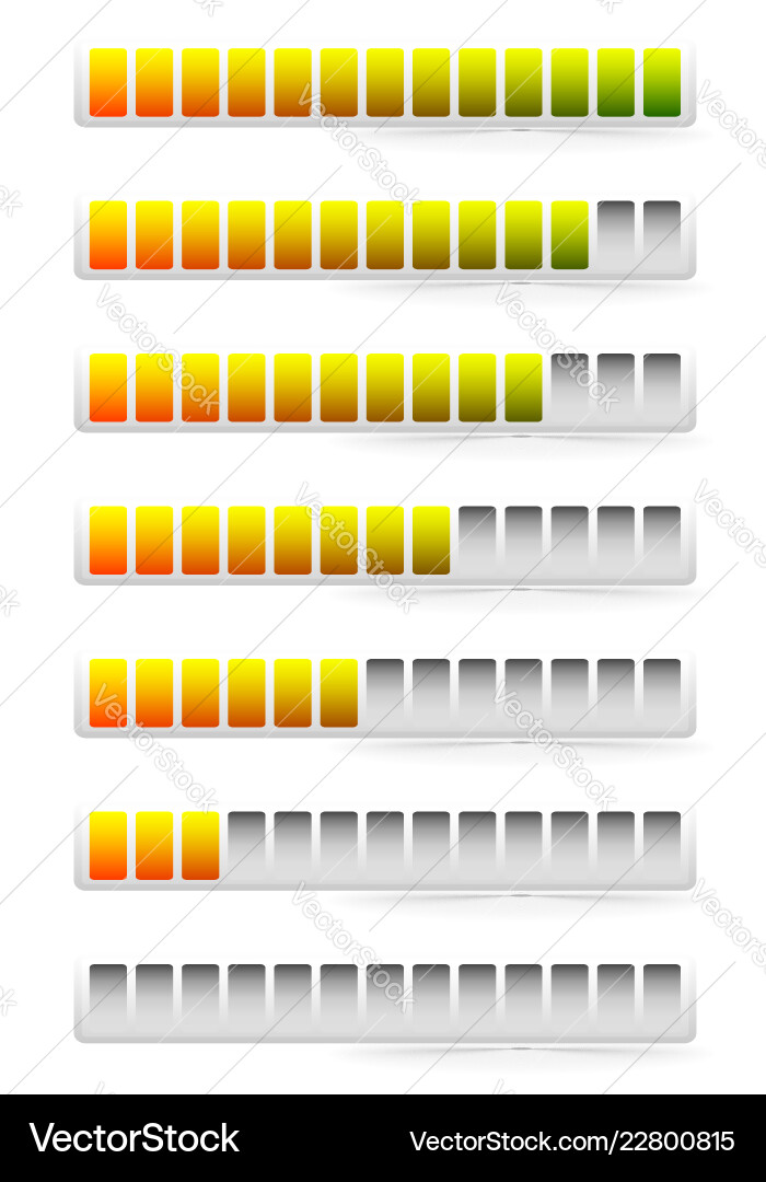 Progress loading bars horizontal Progress loading bars horizontal vector image