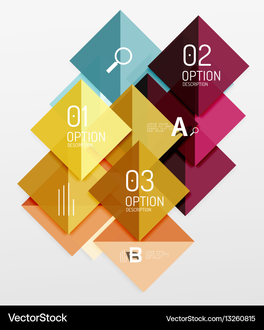 Repetition of overlapping color squares Vector Image