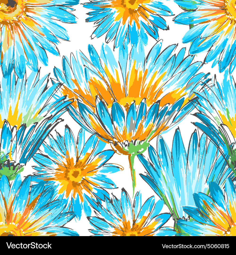 Retro floral seamless pattern Royalty Free Vector Image