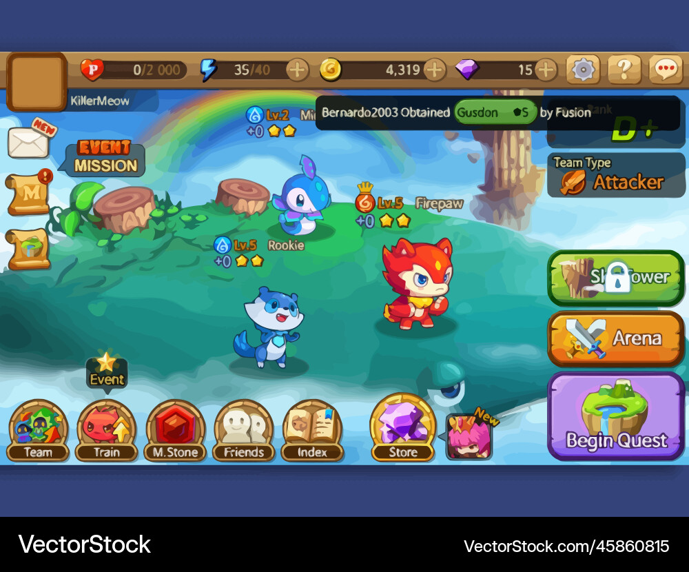 RPG Game UI Pop-Up Icons vector image