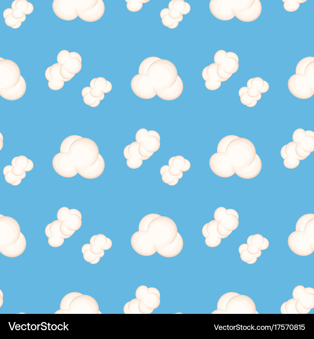 Seamless pattern with white clouds isolated vector image