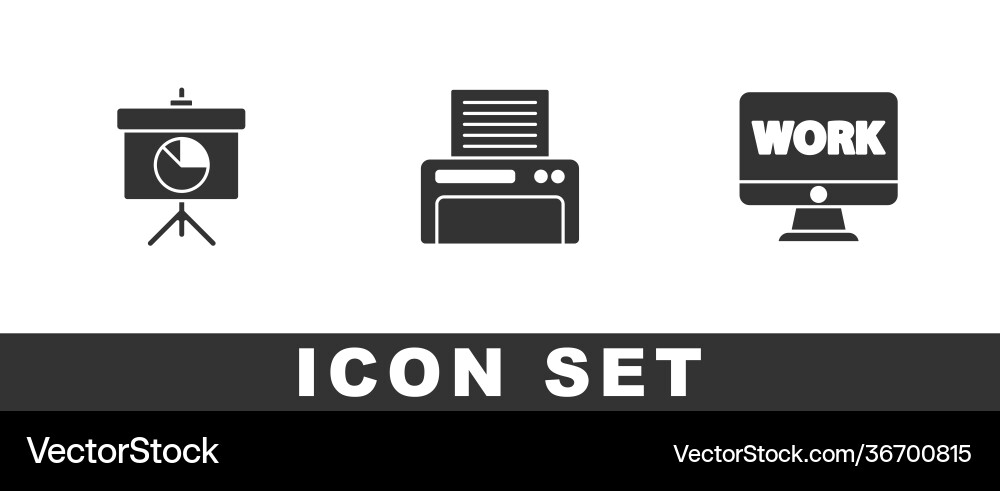 Set chalkboard with diagram printer and monitor Set chalkboard with diagram printer and monitor vector image