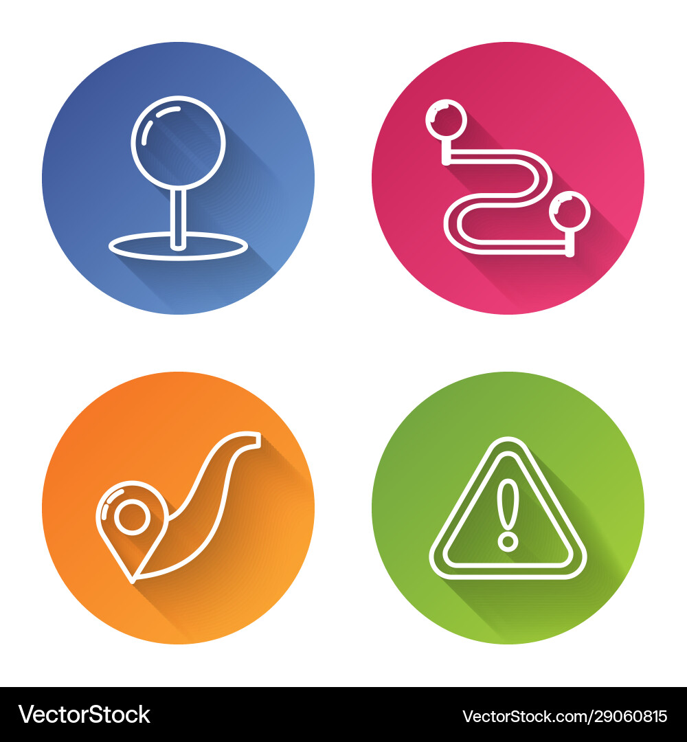 Set line push pin route location Set line push pin route location vector image