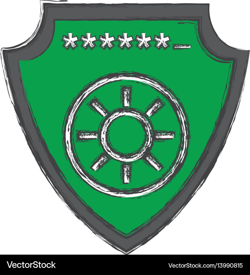 Shield security password code vector image